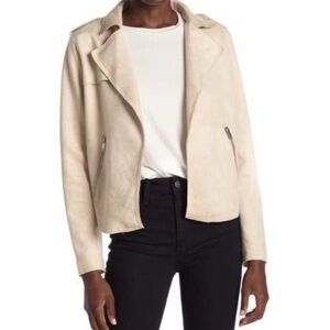 Philosophy Light Pink Beige Faux Suede Leather Jacket